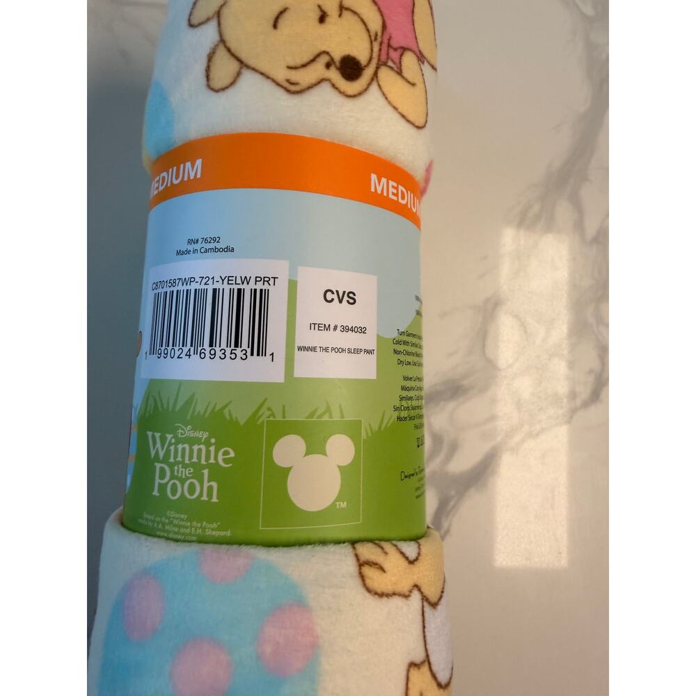Disney Winnie the Pooh Women’s Sleep Pants Medium Easter Plush Pajama Pants NWT - Picture 3 of 5